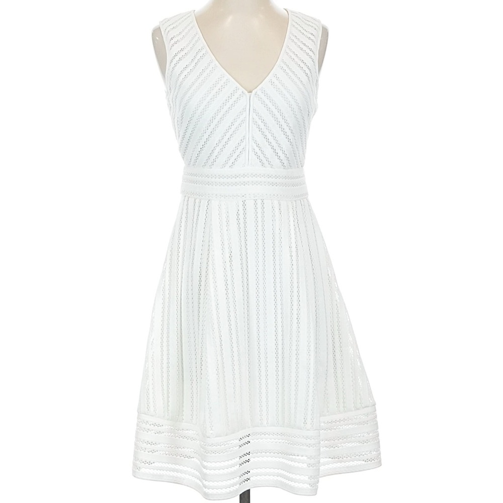 J. Crew White V-Neck Midi Dress